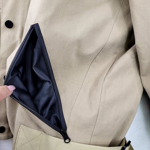 Mens Kahki 2XL Military Tactical Utility Jacket Gorpcore Multiple Pockets Straps - Picture 14 of 16